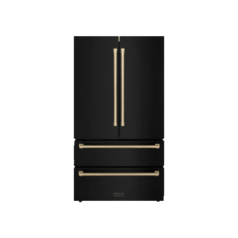 Kitchly giphygifmaker ac fridge black and gold Sticker