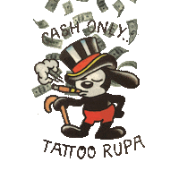 cash only tattoo Sticker by Nyx Op Donderdag