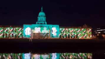Dublin Landmarks Glow Green for St Patrick's Day