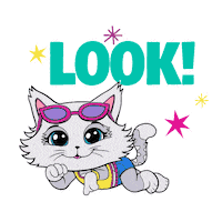 Look Here Sticker by 44 Cats