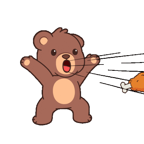 Hungry Teddy Bear Sticker by BEARISH