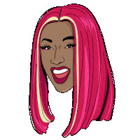 Cardi B Pink Hair Sticker by nirmarx