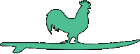 beachandbarn beach surfing rooster barn Sticker