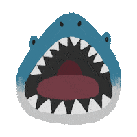 hungry shark Sticker by Eliott Bulpett
