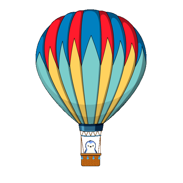 Flying Hot Air Balloon Sticker by Pudgy Penguins
