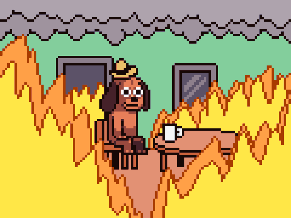Dog This Is Fine GIF by Abstract HotDogs