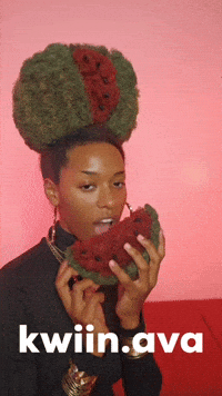KwiinAva watermelon afro black girl palestine GIF