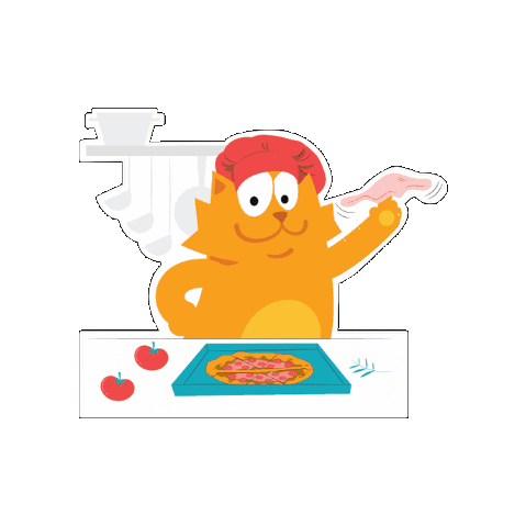 Spitogatos_gr cat pizza cooking spitogatos Sticker