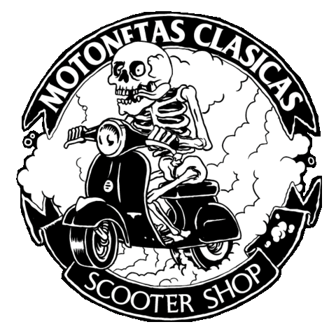 motonetasclasicas giphyupload vespa calavera scooters Sticker