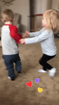 dancing adorable twins babies GIF