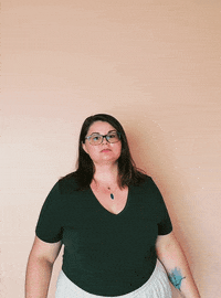 MindyWara point hurry rush this way GIF