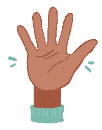 cremefleurs hello black wave hand Sticker