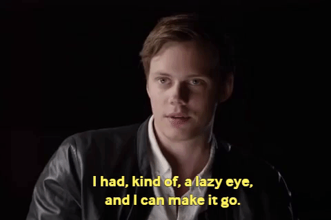 bill skarsgard lazy eye GIF