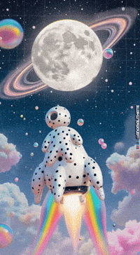 To The Moon Space GIF