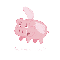 Confused Flying Pig Sticker by PositivelyPigasus