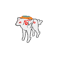 sneepsnorp3d okami amaterasu sneepsnorp3d low poly animals Sticker