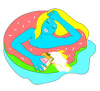 donut swimming Sticker by Danone Belarus