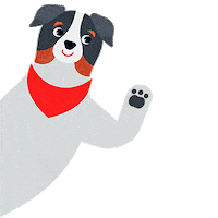 onceuponafarm dog wave puppy waving Sticker