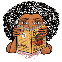 Read Black Woman Sticker by JellaCreative
