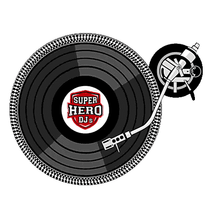 superhero_djs dj super hero vinyl Sticker