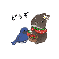 うさぎ 鳥 Sticker