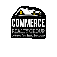 Commercerealtygroup logo bouncy white and black commercerealty Sticker