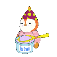 Happy Ice Cream Sticker by Pudgy Penguins