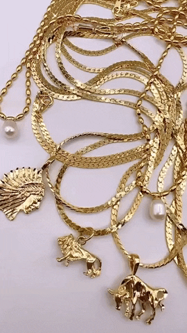 Tatianailia money gold shine jewelry GIF