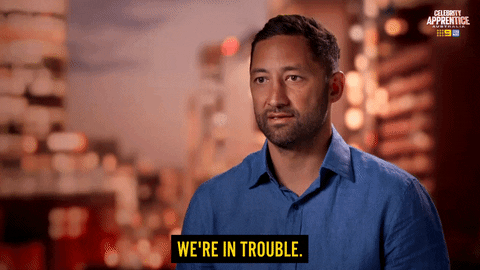 React Trouble GIF by Celebrity Apprentice Australia