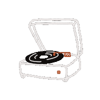 Listen Record Player Sticker