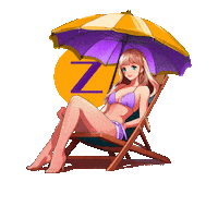 Girl Beach Sticker by Zoom Tan