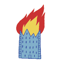 LENAMIRAL fire building lenamiral findumonde Sticker