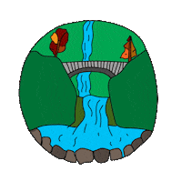 water falls Sticker