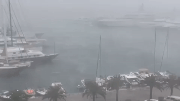 Mallorca's Palma Port Lashed by Wild Weather