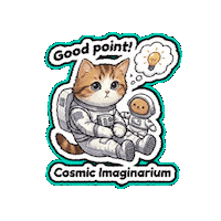 CosmicImaginarium noted good point cat reaction reaction sticker Sticker