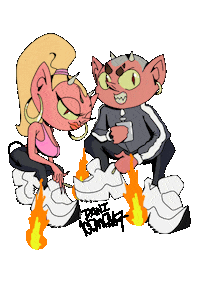 ElkanayaTatu devil demon hell badass Sticker