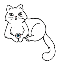fantagraphics cat horror fall tea Sticker