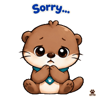 Sad Missing You Sticker by Otto the Otter by GleeSpace
