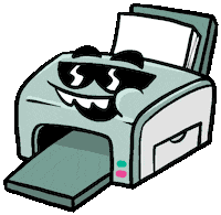 minttstudio heart office paper printer Sticker