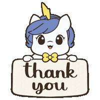Thanks Thank You Sticker by Brave Unicorn
