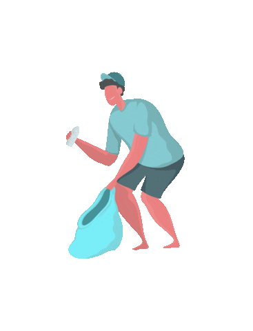 Trash Day Beach Clean Up Sticker by Tunaskin Aquatic Apparel