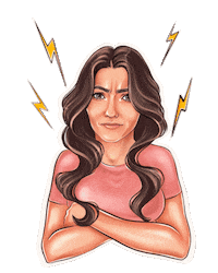 Angry Girl Sticker