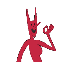 devil ok Sticker by Cath Garvey