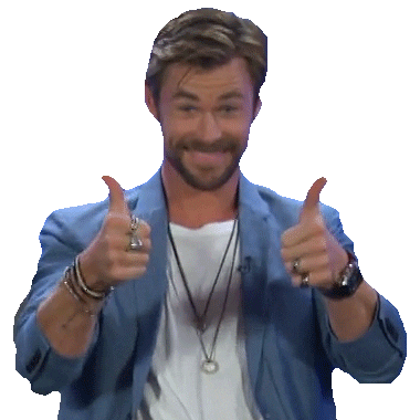 chris hemsworth thumbs up Sticker by Team Coco