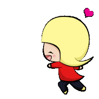 tikaalodia love happy running hijab Sticker