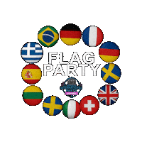 Party Flag Sticker by Internationallifeathens