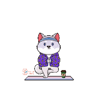 helloyogis coffee yoga shiba asana Sticker