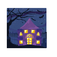 Haunted House Halloween Sticker by NATASHA NAILS