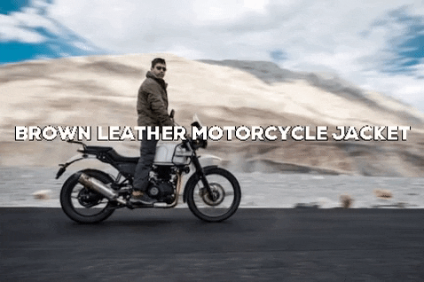 sdasssa giphygifmaker brown leather motorcycle jacket GIF