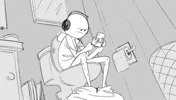 Pooping Look At Phone GIF by CC0 Studios